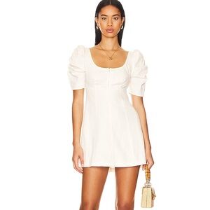 Free People Denim Puff Sleeve Mini Dress